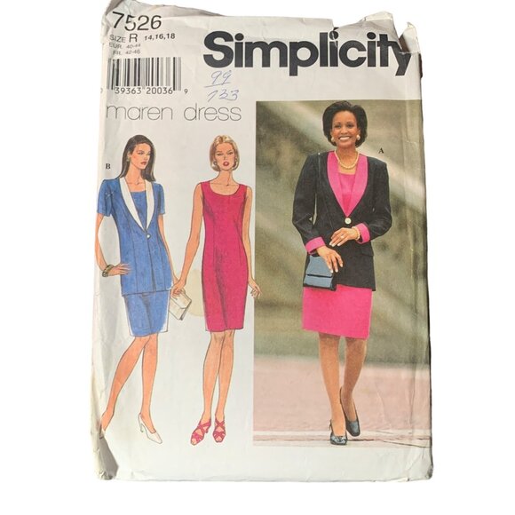 Simplicity 7526 Misses' Maren Dress Sewing Pattern Sizes 14-18 - Picture 1 of 2